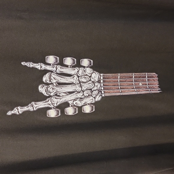 Skeleton Hand Guitar Graphic T-Shirt XXl - Picture 2 of 4